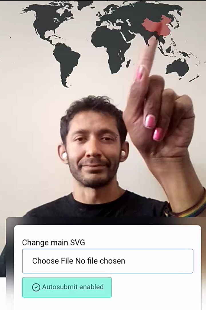 toggle colors on gestures with hand recognition